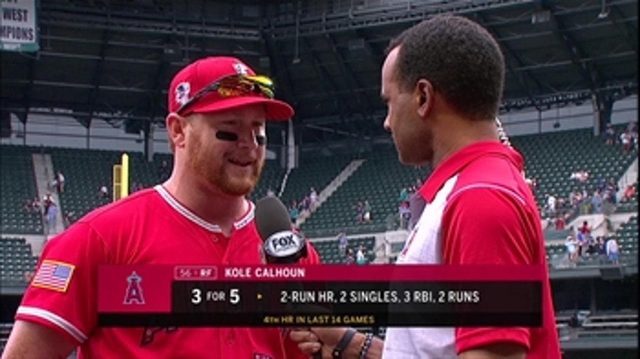 Fantastic afternoon for Kole Calhoun (3-for-5, HR, 3 RBI) in Seattle