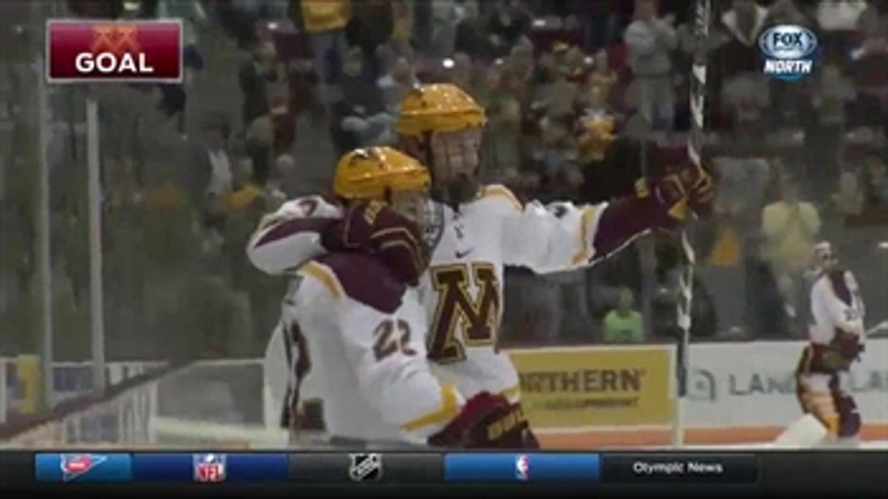 WATCH: Tyler Sheehy scores as the Gophers rout Northeastern