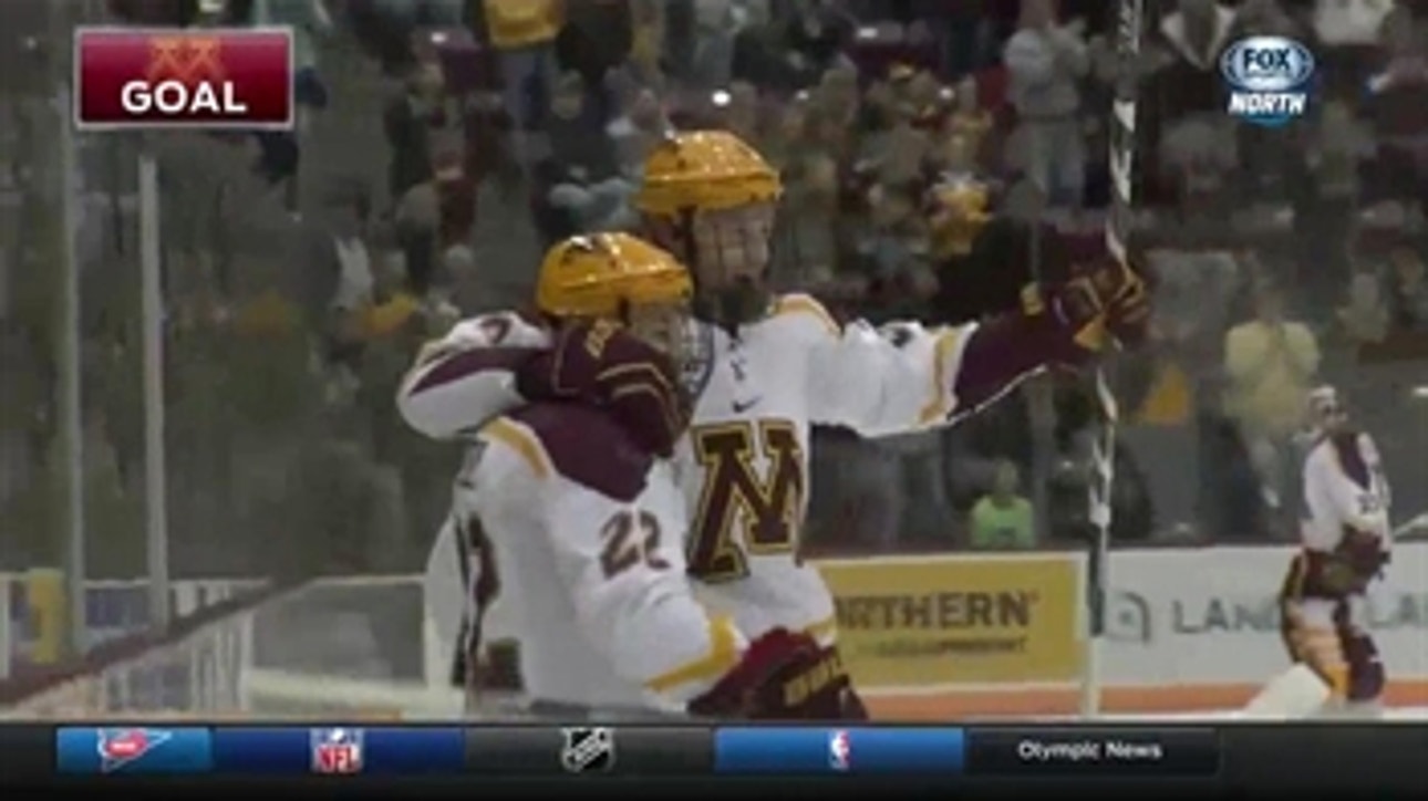 WATCH: Tyler Sheehy scores as the Gophers rout Northeastern