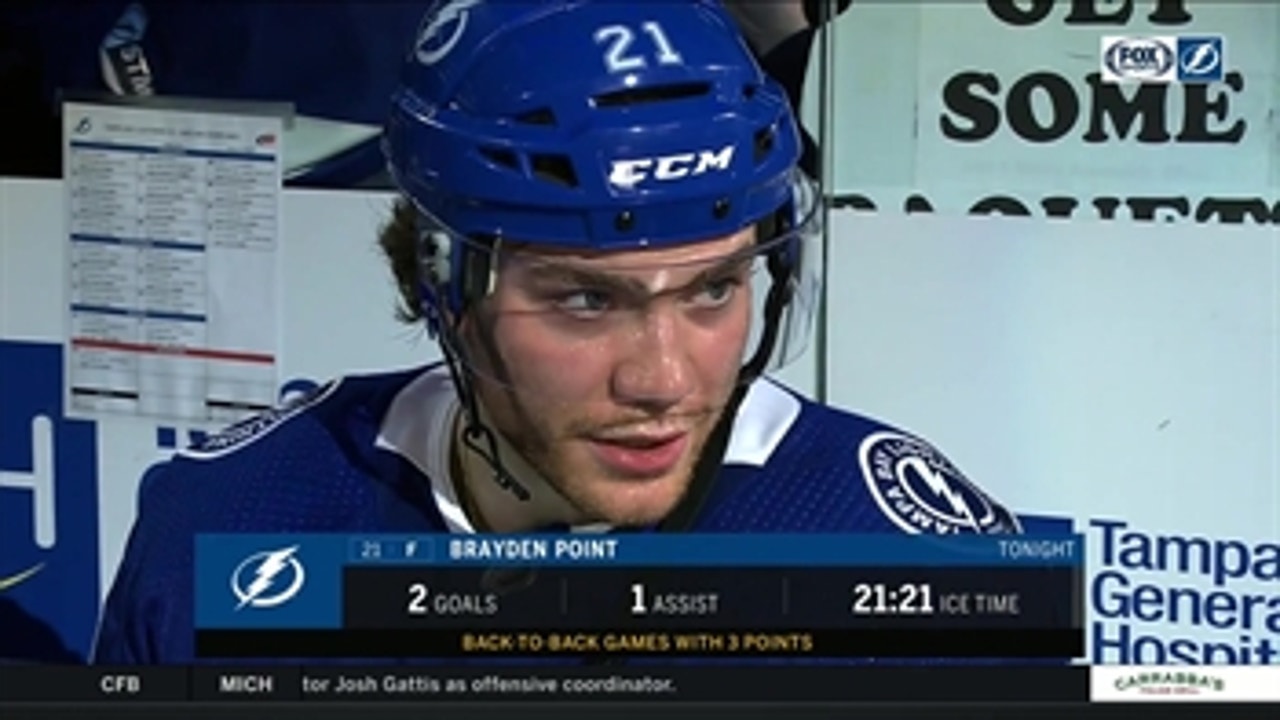 Brayden Point on Bolts: 'I'm lucky enough to play with guys that get the puck to me'