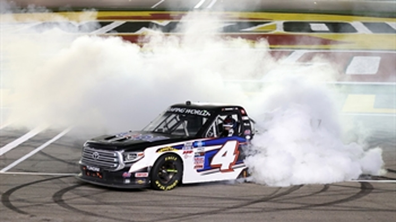 FINAL LAPS: John Hunter Nemechek sprints to the finish and outruns Kyle Busch