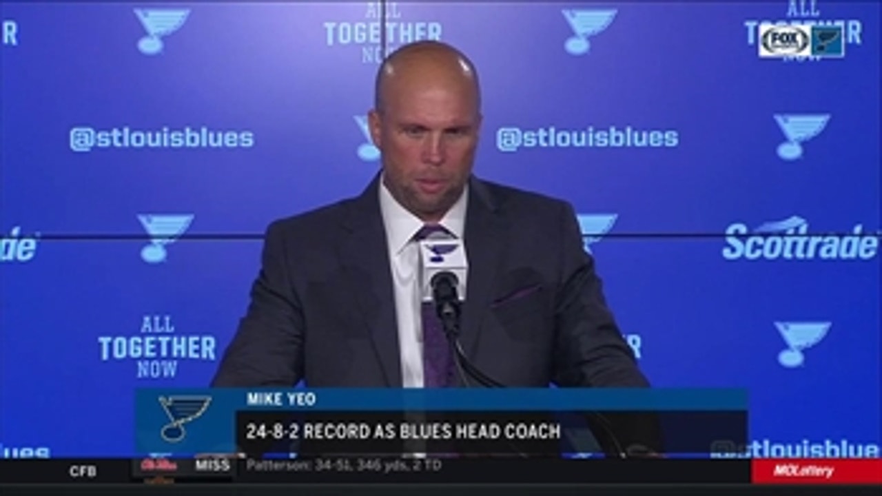 Yeo after Blues' win over Stars: 'I was anticipating this type of game'