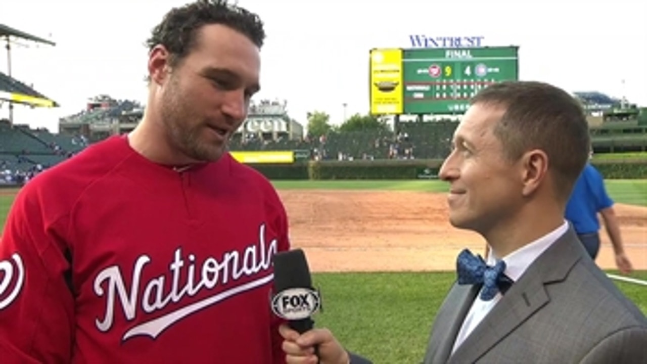 Daniel Murphy talks to Ken Rosenthal after the Nationals win over the Cubs