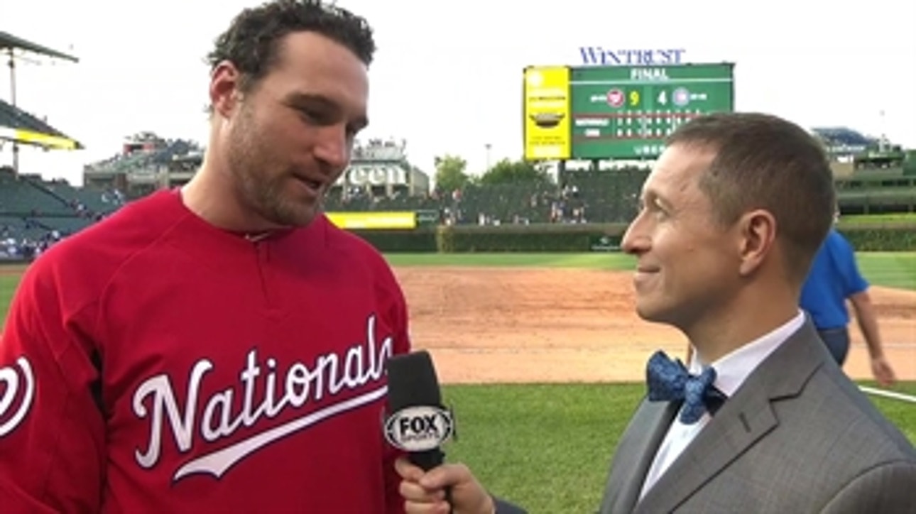 Daniel Murphy talks to Ken Rosenthal after the Nationals win over the Cubs