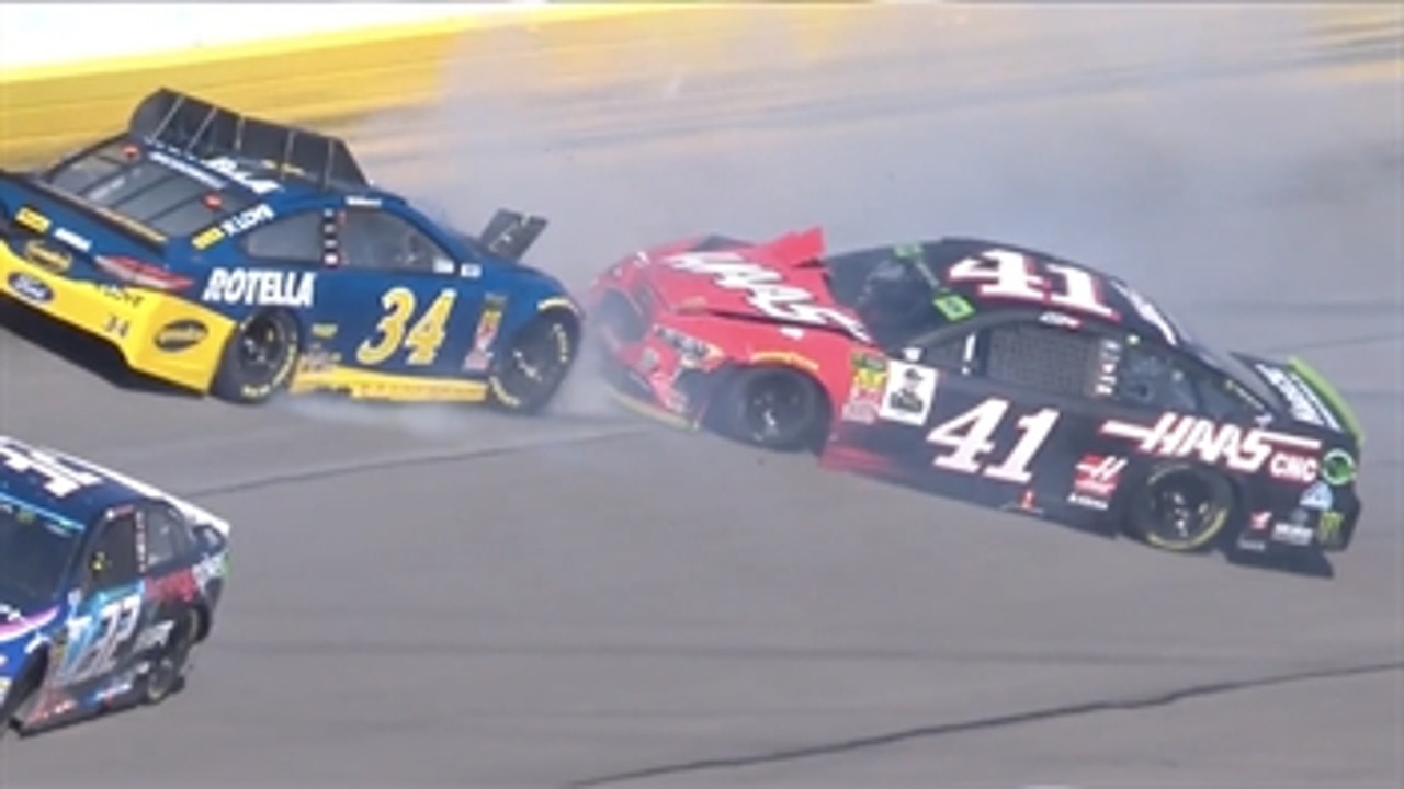 Kurt Busch & Michael McDowell wreck late | 2018 LAS VEGAS