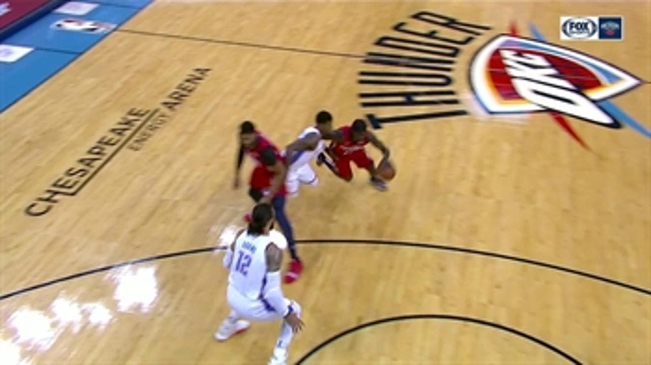 HIGHLIGHTS: Jrue Holiday throws it up for the Anthony Davis Dunk