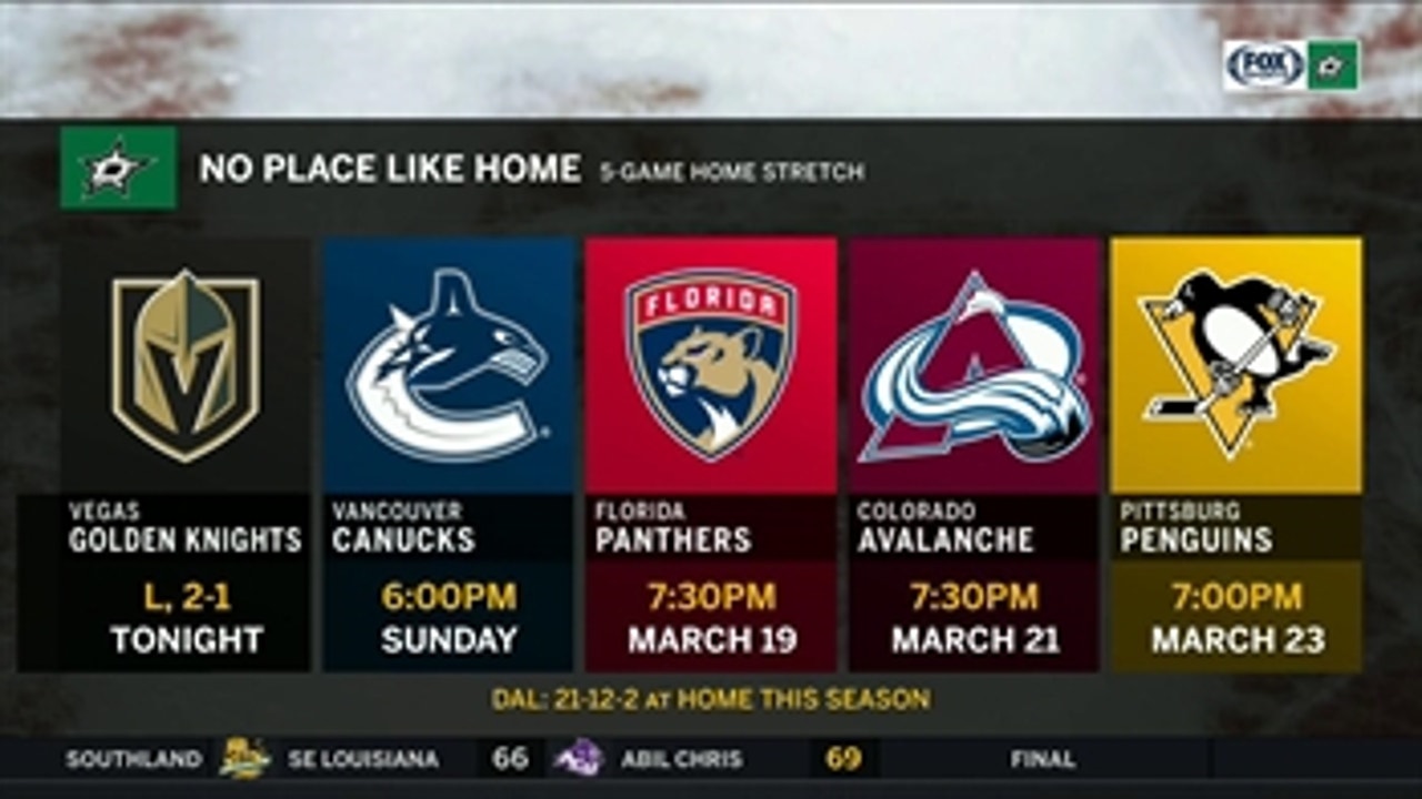No Place Like Home: Next Game Up ' Stars Live