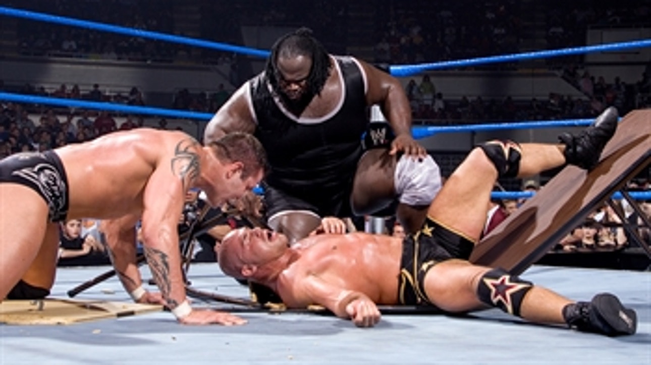 Randy Orton orders Mark Henry to smash Kurt Angle through a table: SmackDown, March 10, 2006