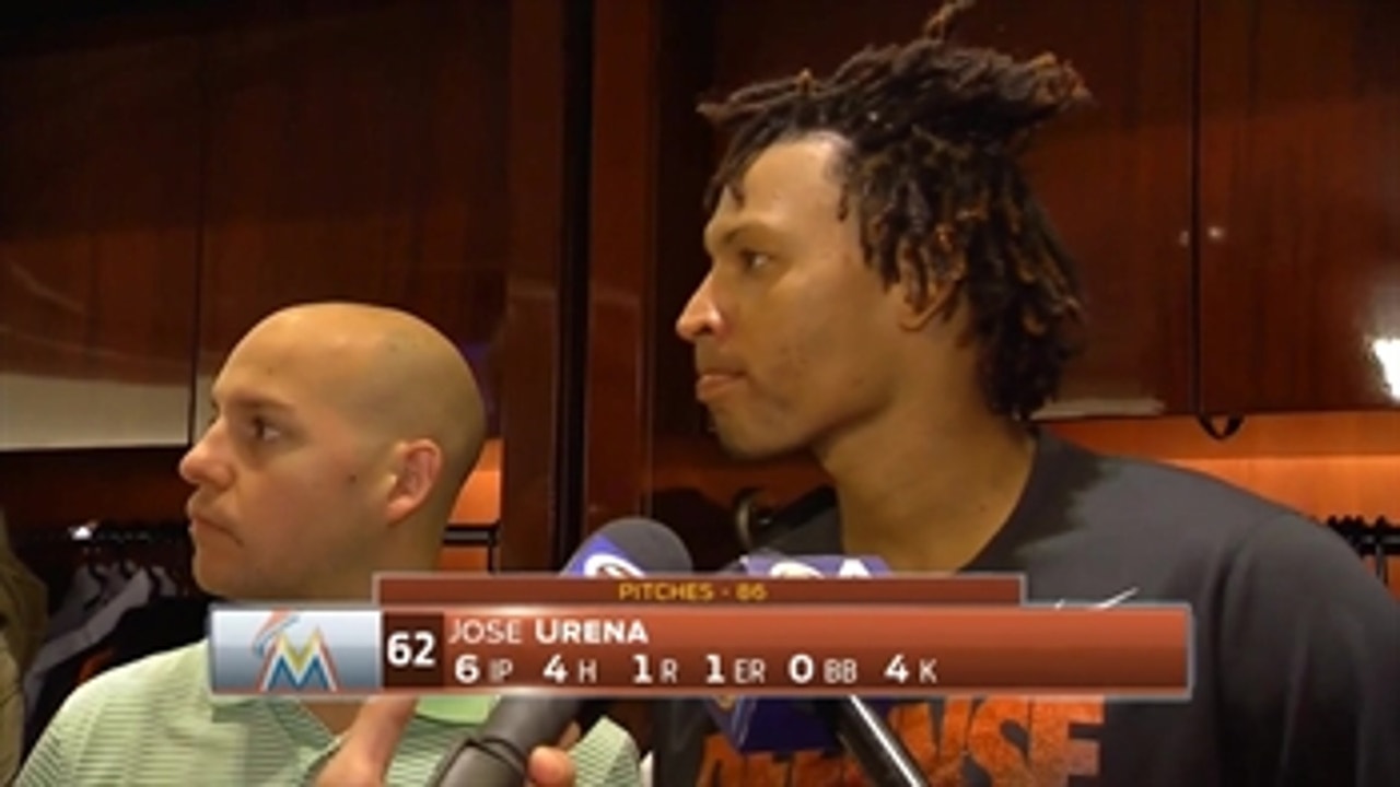 Jose Urena says he was dealing with a little cramping Sunday