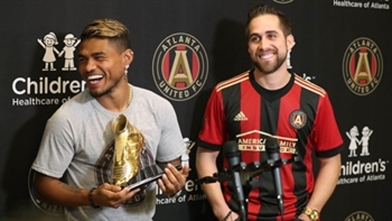 Ender Inciarte surprises Josef Martinez with MLS Golden Boot trophy