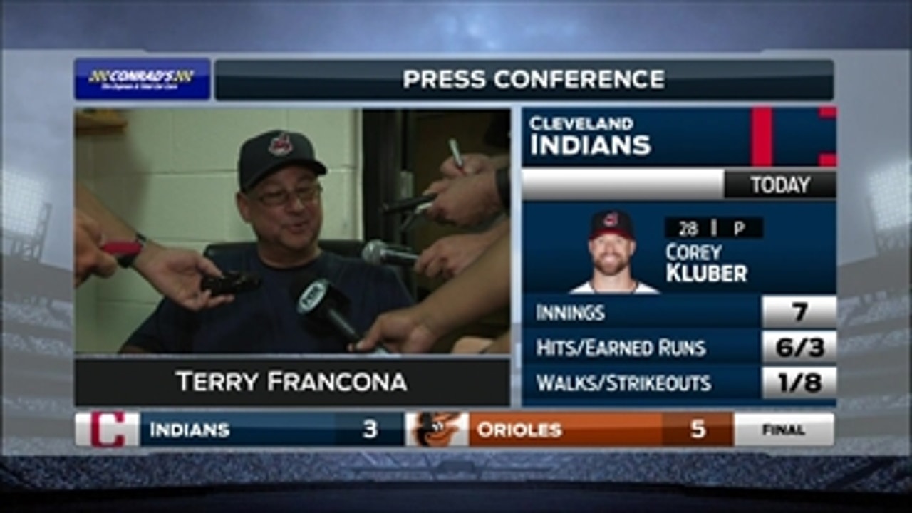 Francona pleased with Kluber's outing