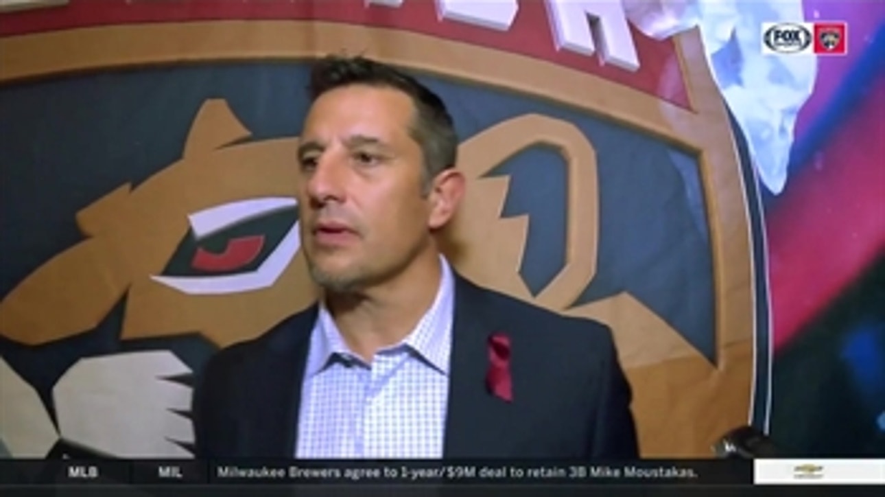 Bob Boughner applauds Aleksander Barkov's hat trick performance