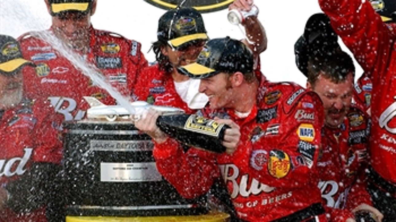 Denny Hamlin thought he jinxed himself by carrying Dale Jr.'s Daytona 500  trophy in 2004