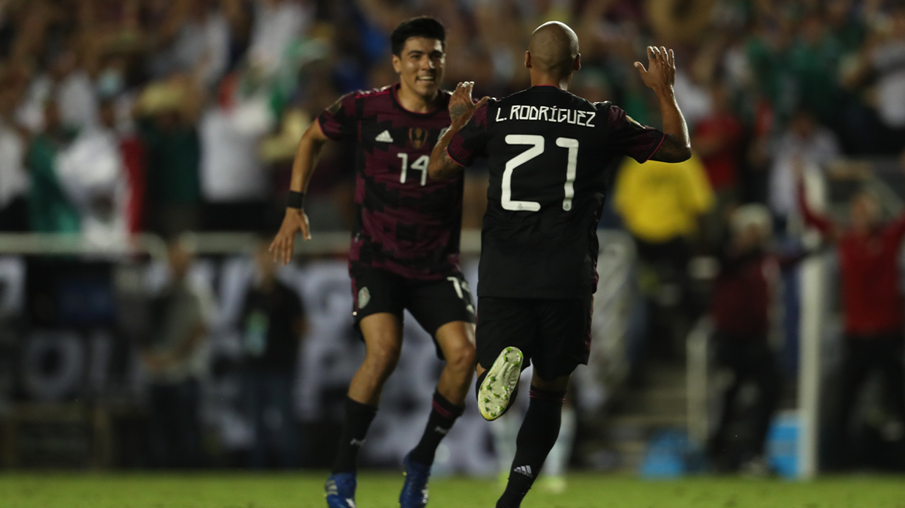 Luis Rodriguez makes a dazzling move inside the box to score and put Mexico ahead, 1-0