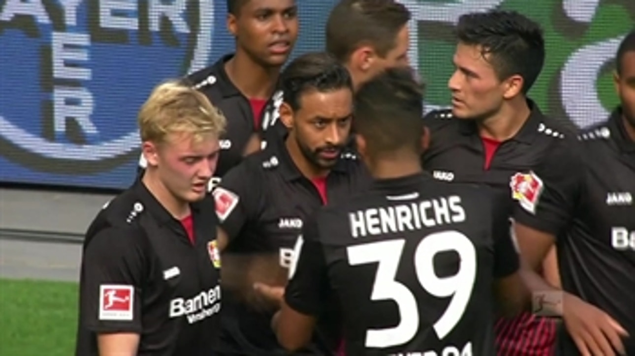 Karim Bellarabi puts Leverkusen in front with precise finish | 2017-18 Bundesliga Highlights