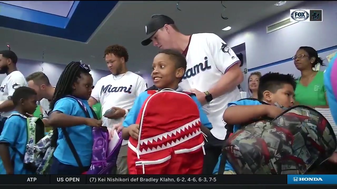 Marlins distribute supplies at Lenora B. Smith Elementary for Impact Week