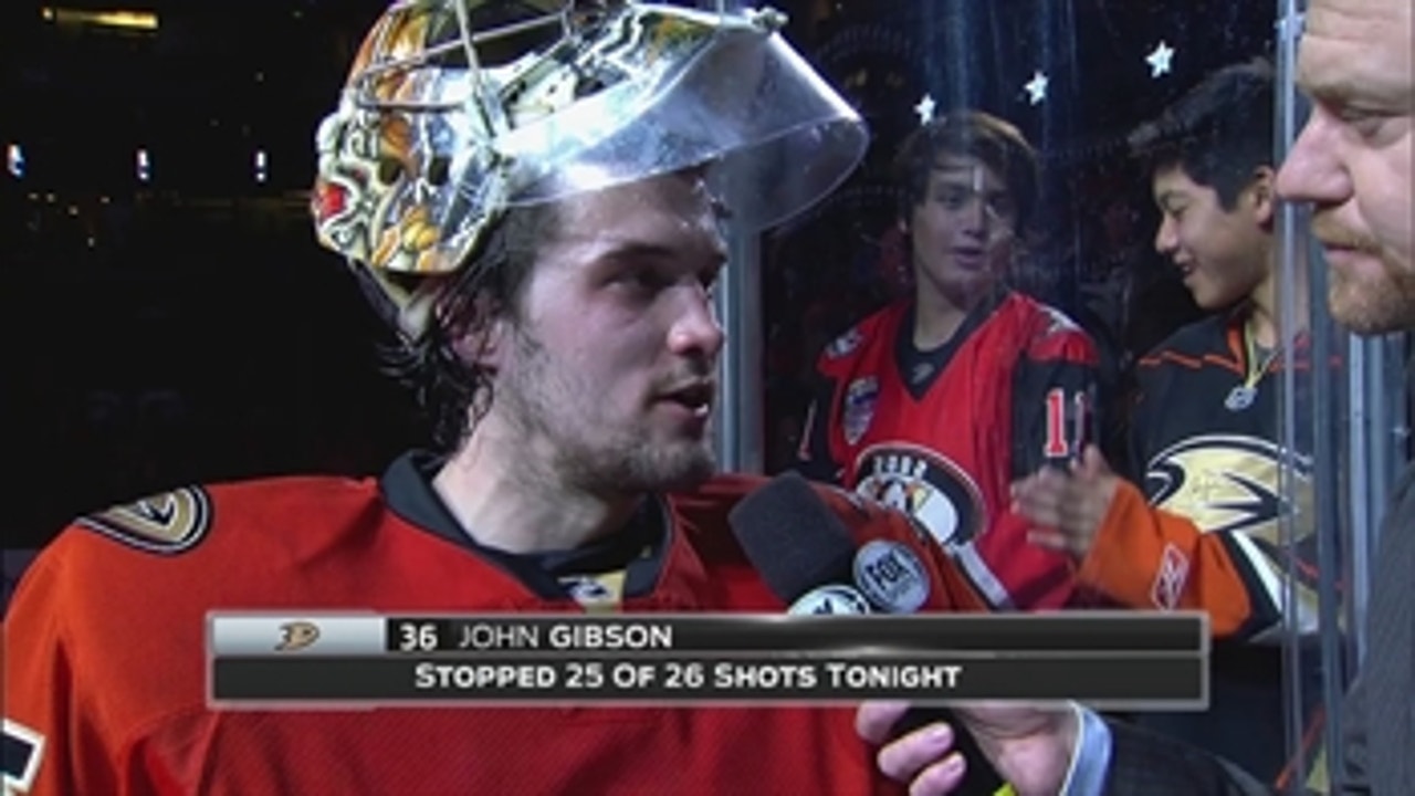 John Gibson's 25 saves held the league's top offense to just one goal in the Duck's win
