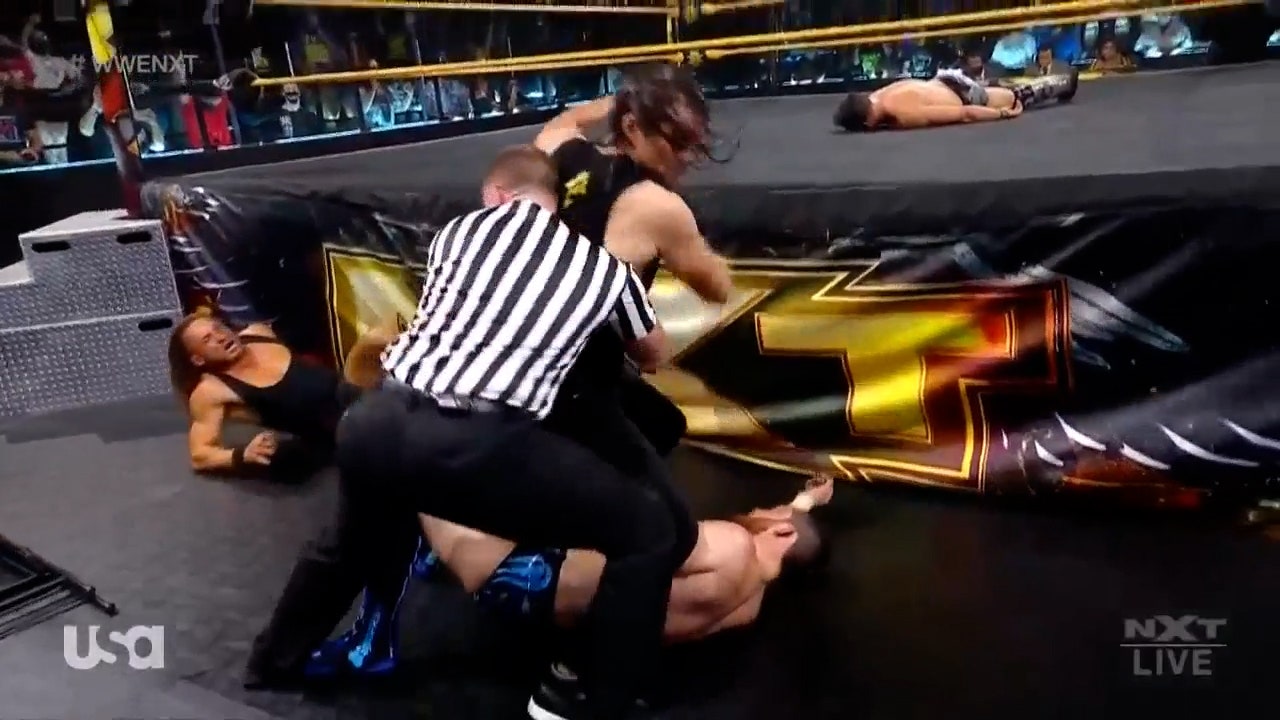 Adam Cole returns to NXT to brutally attack Gargano, O'Reilly and Dunne