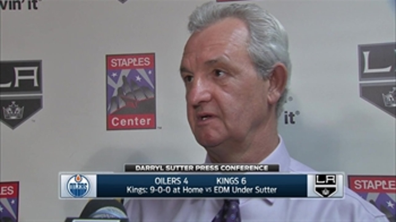 Coach Sutter said Jeff Carter's line had their 'game of the year' in Kings' win