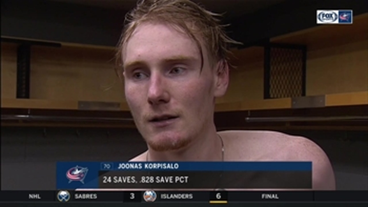 "Scored more goals than us today." Joonas Korpisalo is quick to the point