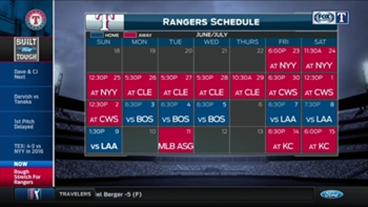 Upcoming schedule for Texas ' Rangers Live