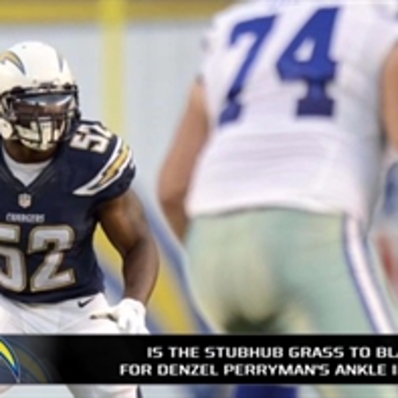 Did StubHub Center's grass play a role in Denzel Perryman's ankle injury?
