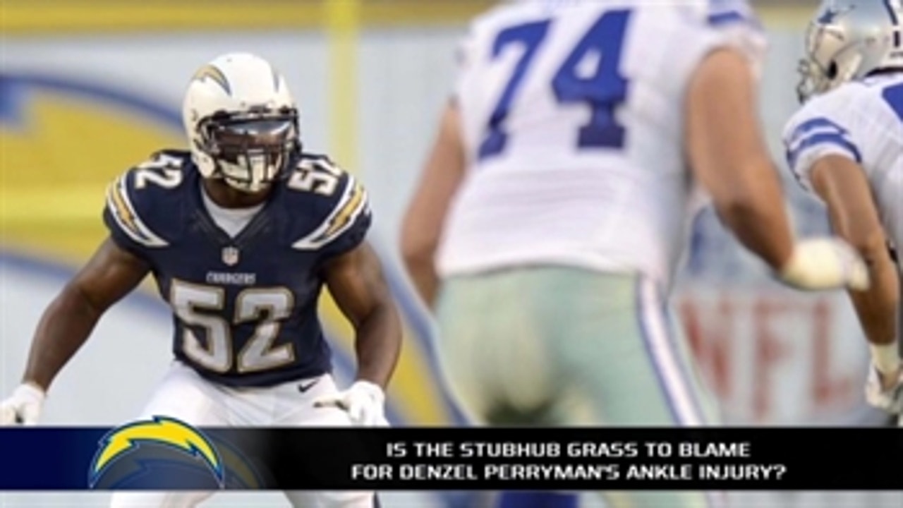 Did StubHub Center's grass play a role in Denzel Perryman's ankle injury?
