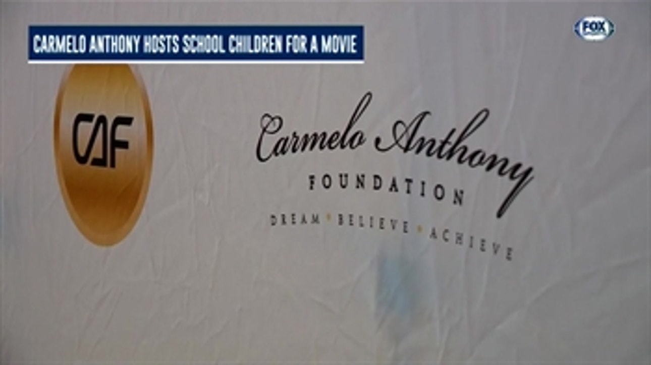 Carmelo Anthony hosts School Children for A Movie ' Thunder Insider
