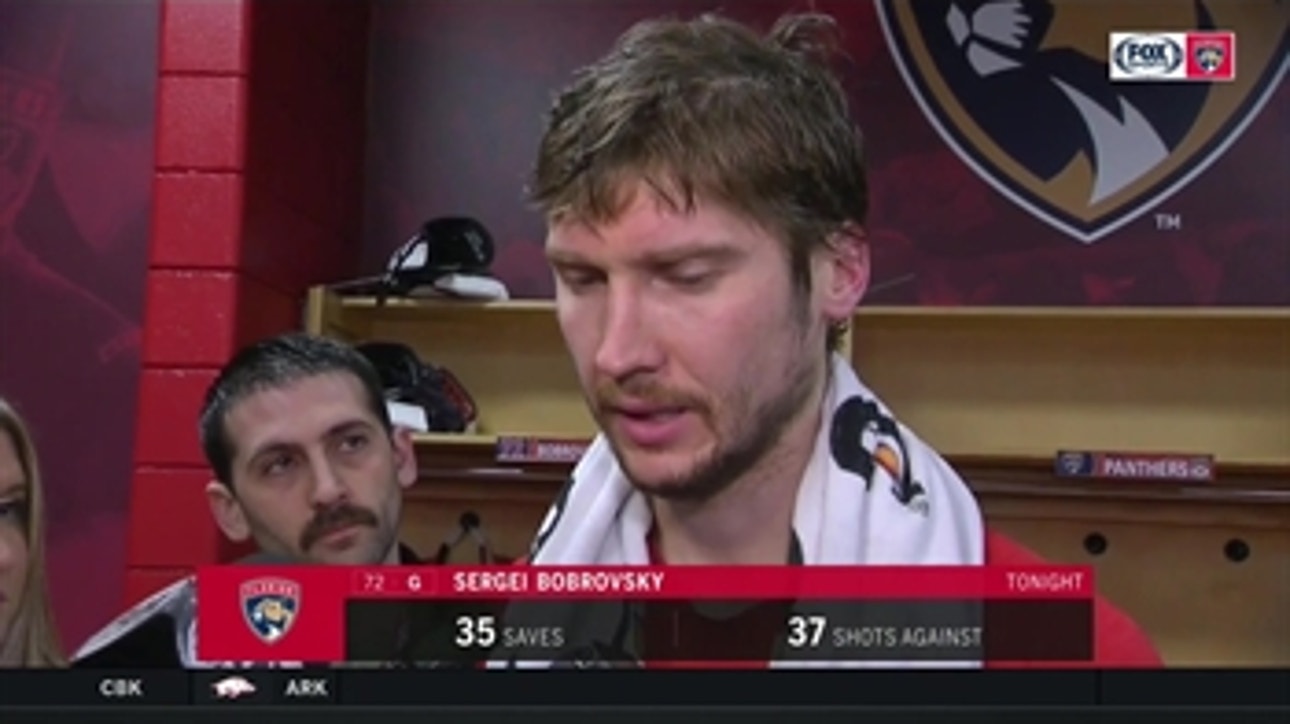 Sergei Bobrovsky discusses win over Flyers: 'They allowed me to see the puck'