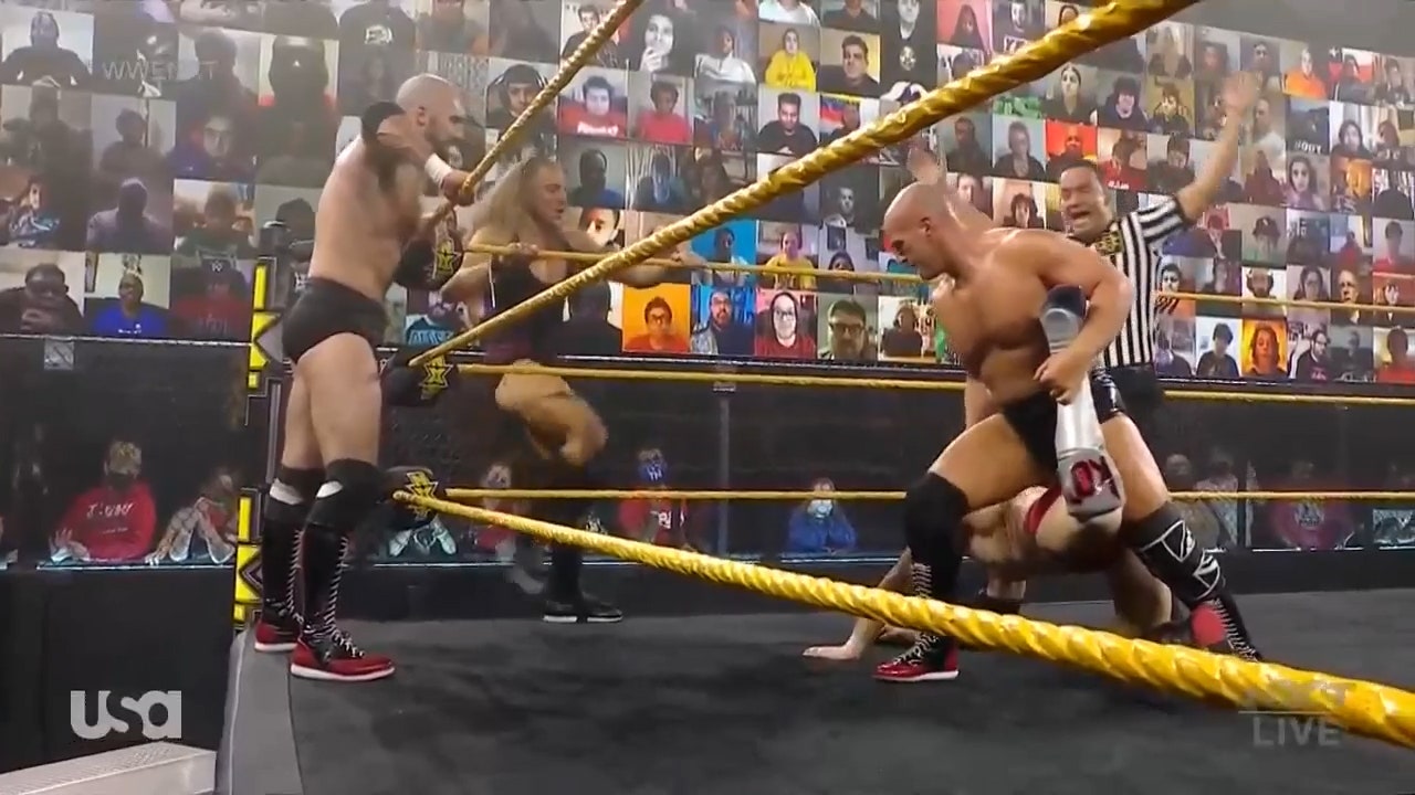 Finn Balor, Kyle O'Reilly and Roderick Strong face Pete Dunne, Oney Lorcan and Danny Burch face off in six-man tag team