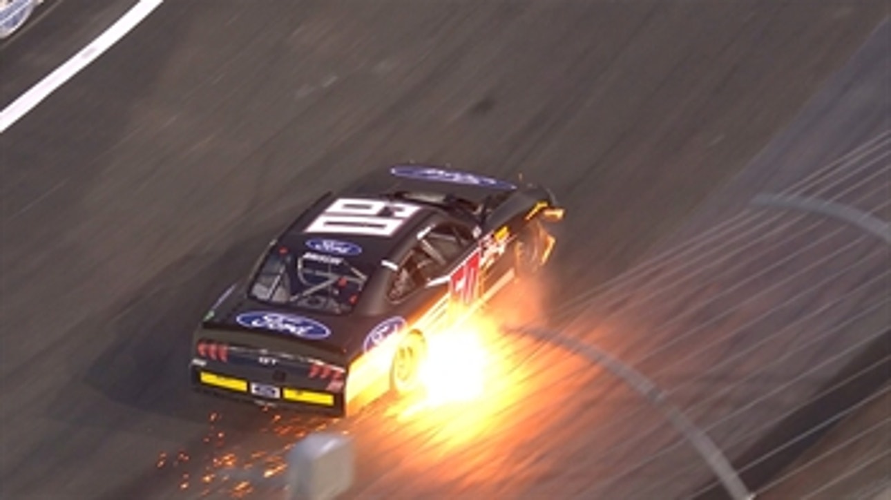 Chase Briscoe crashes after contact with Ross Chastain at Bristol ' 2018 NASCAR XFINITY SERIES
