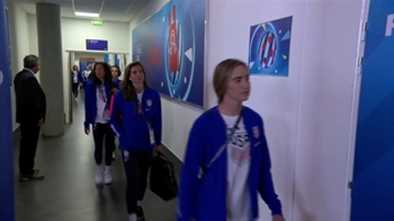 U.S. Women's National Team arrive at the stadium ahead of their opening match vs Thailand