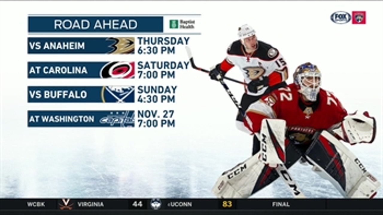 Panthers aim to stay hot against visiting Ducks