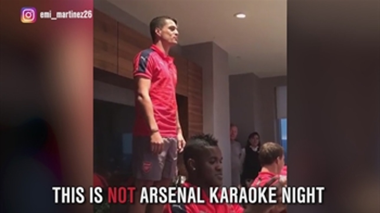 Granit Xhaka sings for his new Arsenal teammates