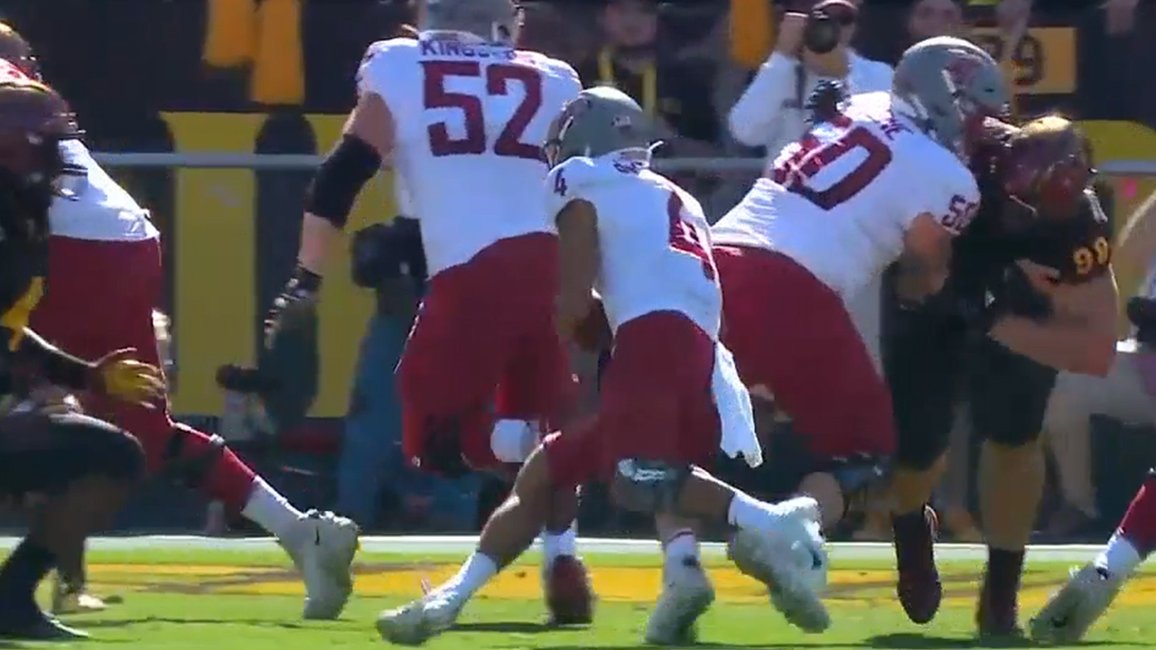 Jayden de Laura keeps it for 1-yard TD to give Washington State early lead vs. Arizona State