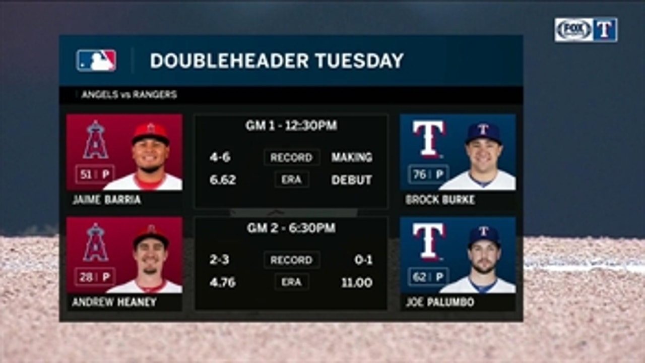 Setting up for the Double-Header with the Angels ' Rangers Live