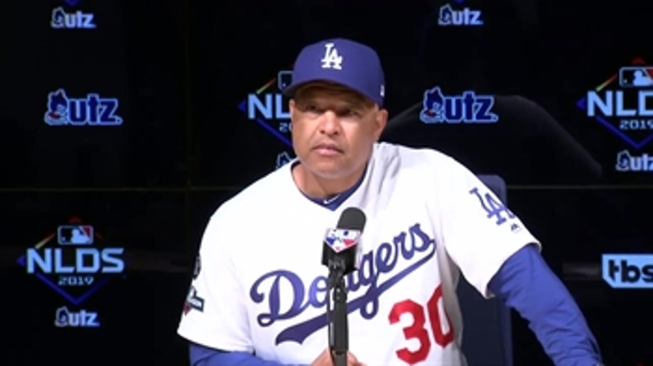 LA Manager Dave Roberts reaction to the Nats bringing in ace Scherzer to pitch the 8th inning