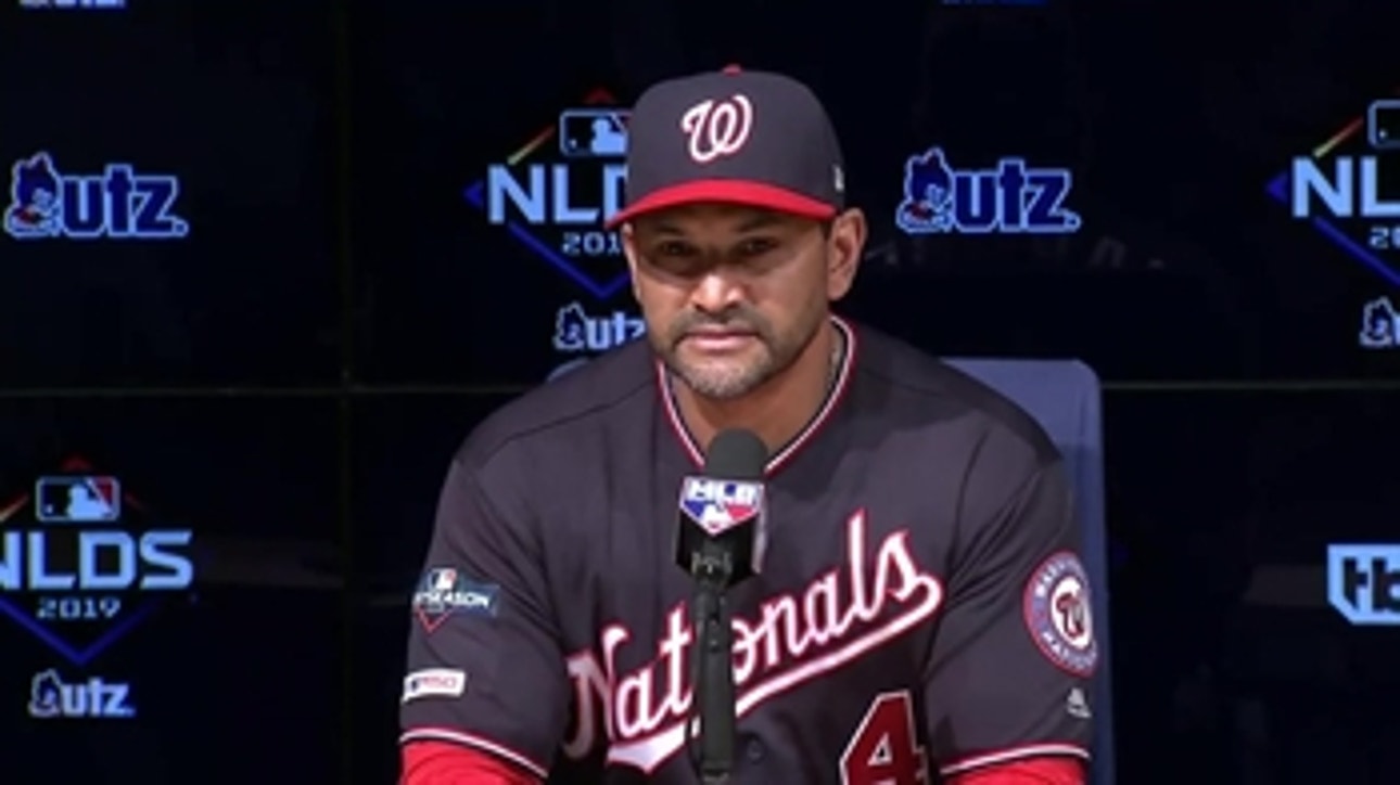 Nats Manager Dave Martinez explains bringing in starter Max Scherzer to pitch the 8th inning