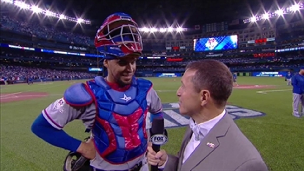 Robinson Chirinos talks about the Rangers' win in Game 1 of the ALDS