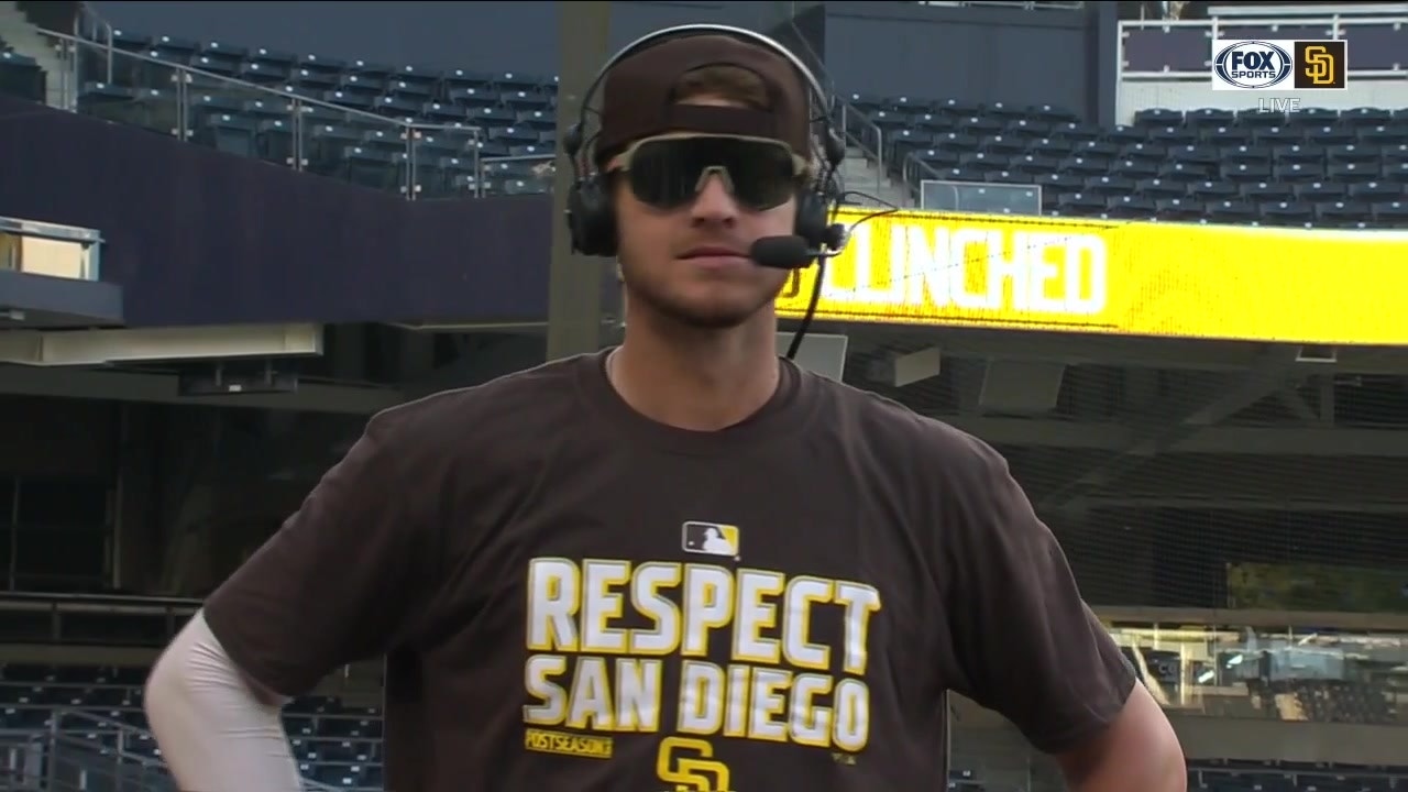 Wil Myers celebrates clinching a spot in the postseason