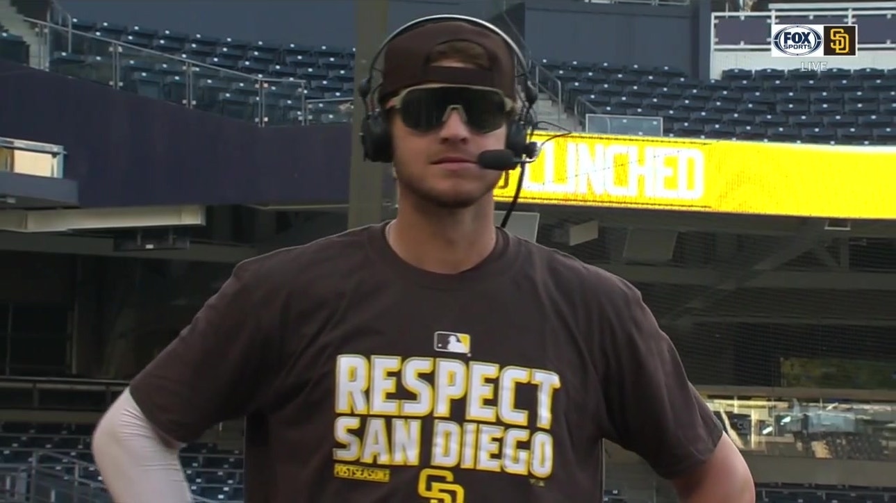 Wil Myers celebrates clinching a spot in the postseason