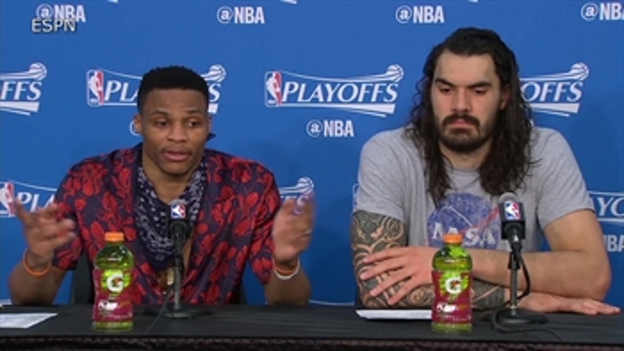WATCH: Russell Westbrook's testy exchange with a reporter after Thunder's Game 4 loss to Rockets