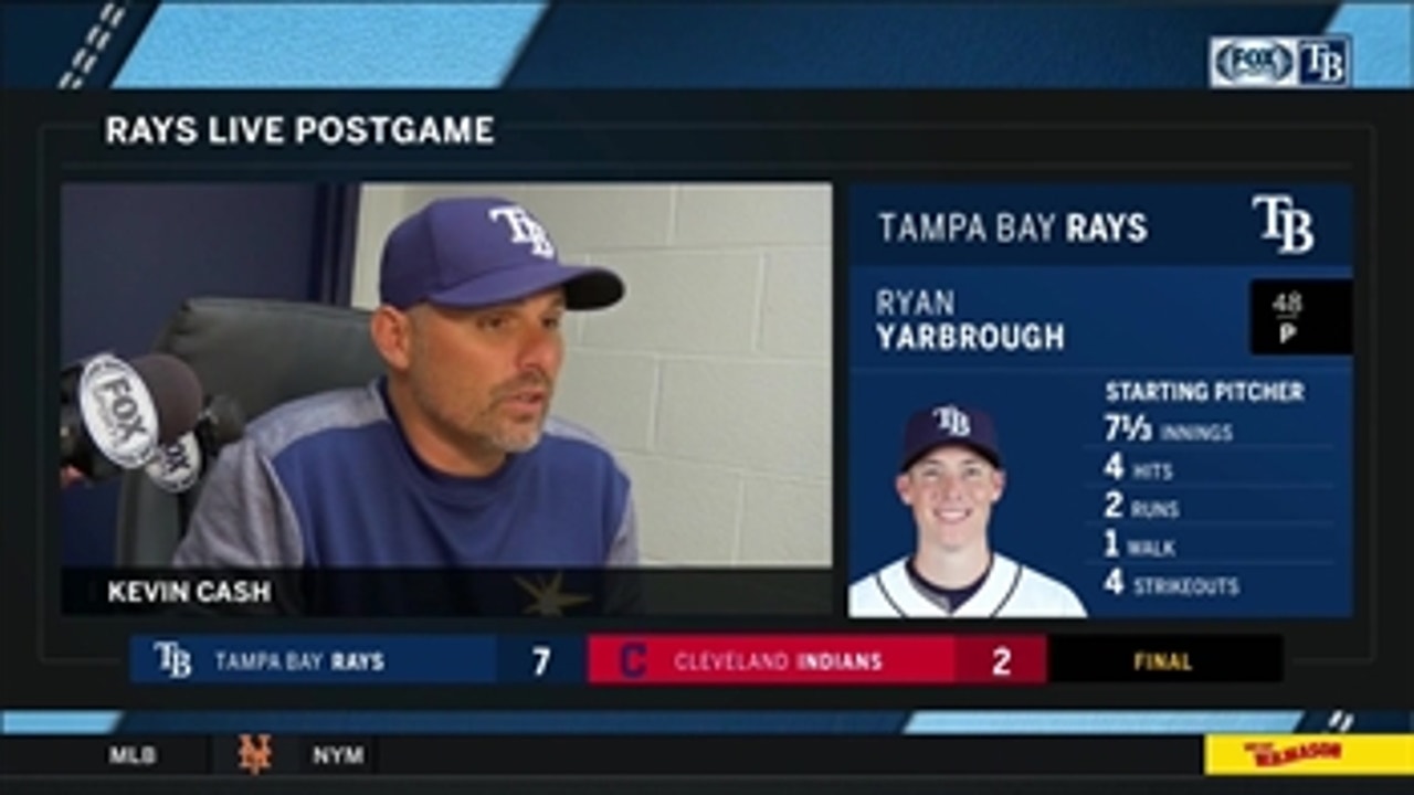 Kevin Cash discusses Ryan Yarbrough's return, Rays' offense after 7-2 win in Cleveland