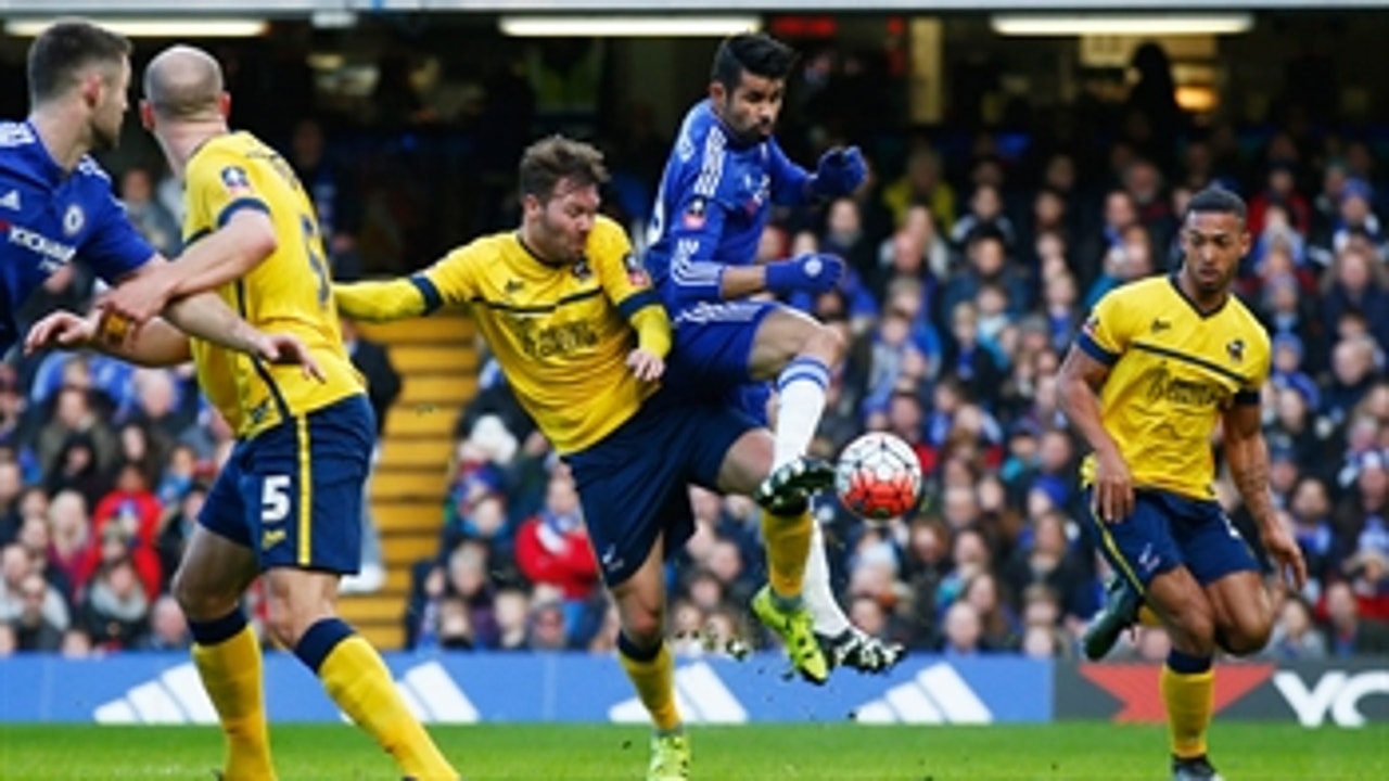 Costa volleys home Ivanovic cross to give the Blues 1-0 lead ' 2015-16 FA Cup Highlights