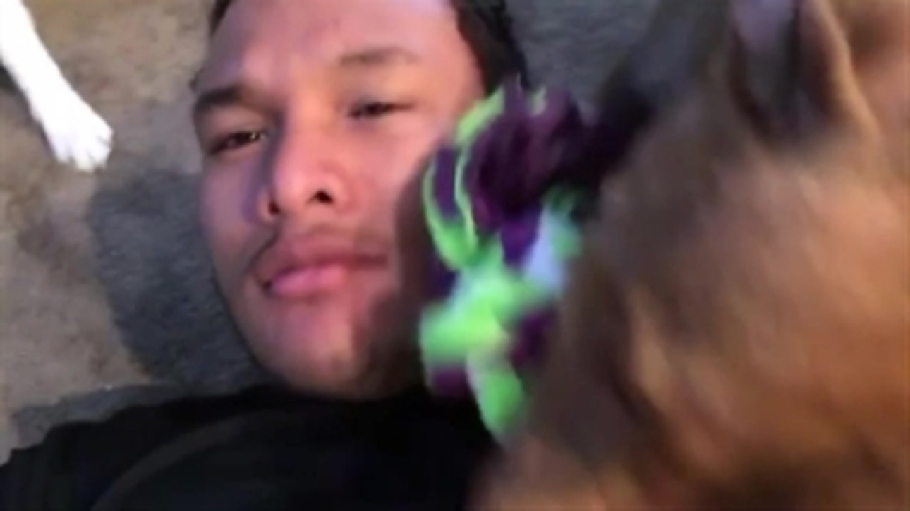 Browns DT Danny Shelton - What my day off looks like! With my hairy kids Moni the Pit and Juicy the Husky - PROcast