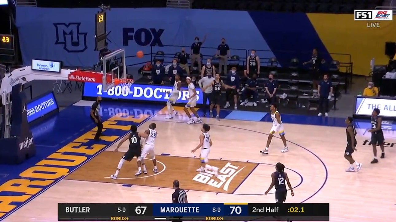 Butler's miracle comeback falls inches short at the buzzer in 70-67 loss to Marquette