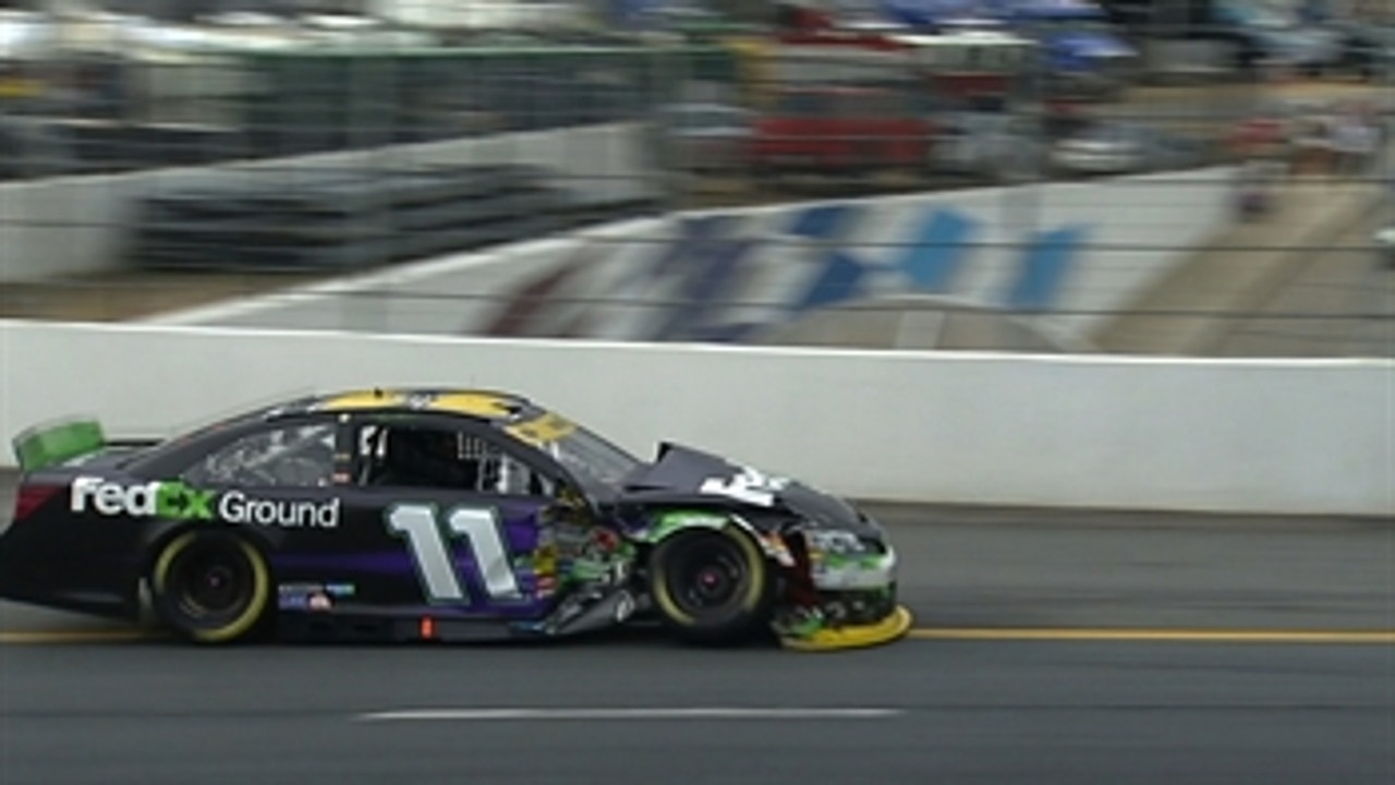 CUP: Denny Hamlin Sent to Garage After Wreck - Loudon 2014