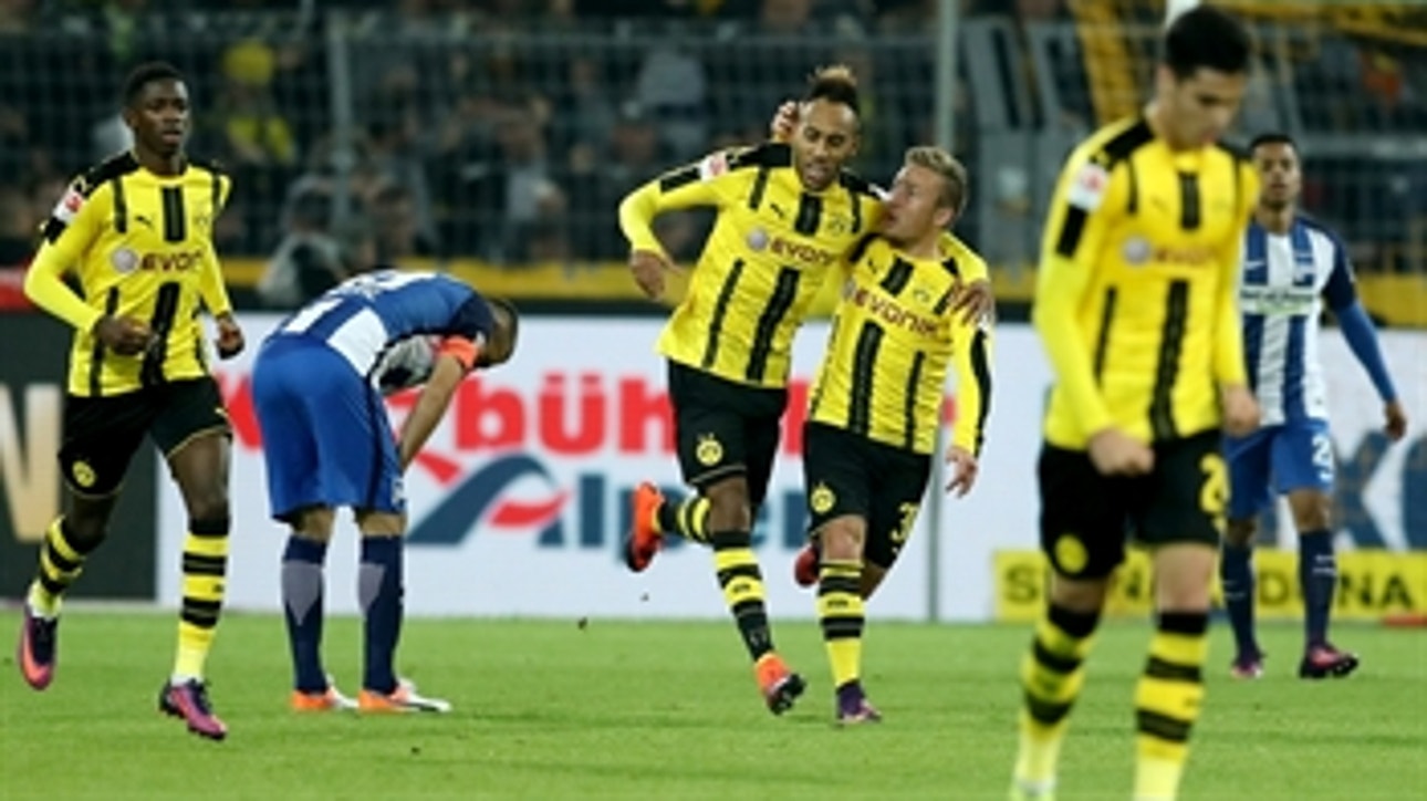 Aubameyang nets late equalizer against Hertha Berlin ' 2016-17 Bundesliga Highlights