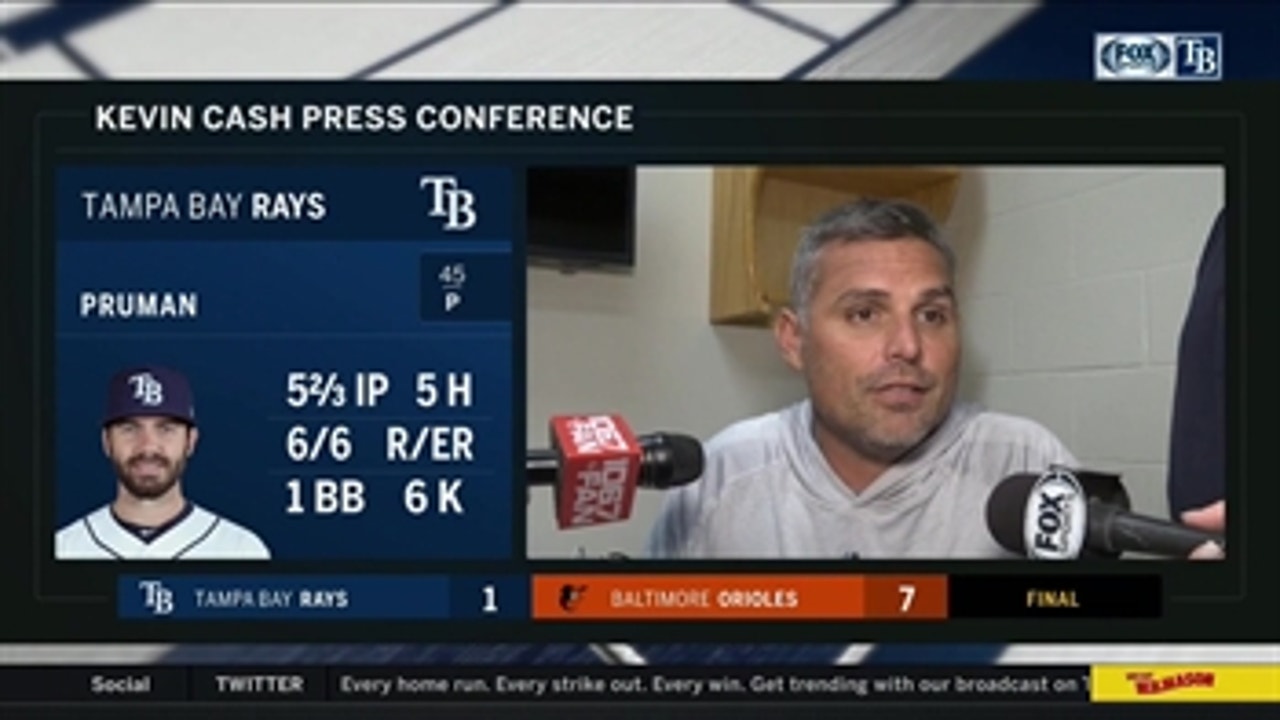 Kevin Cash recaps performances of Jose Alvarado, Austin Pruitt after loss to Orioles