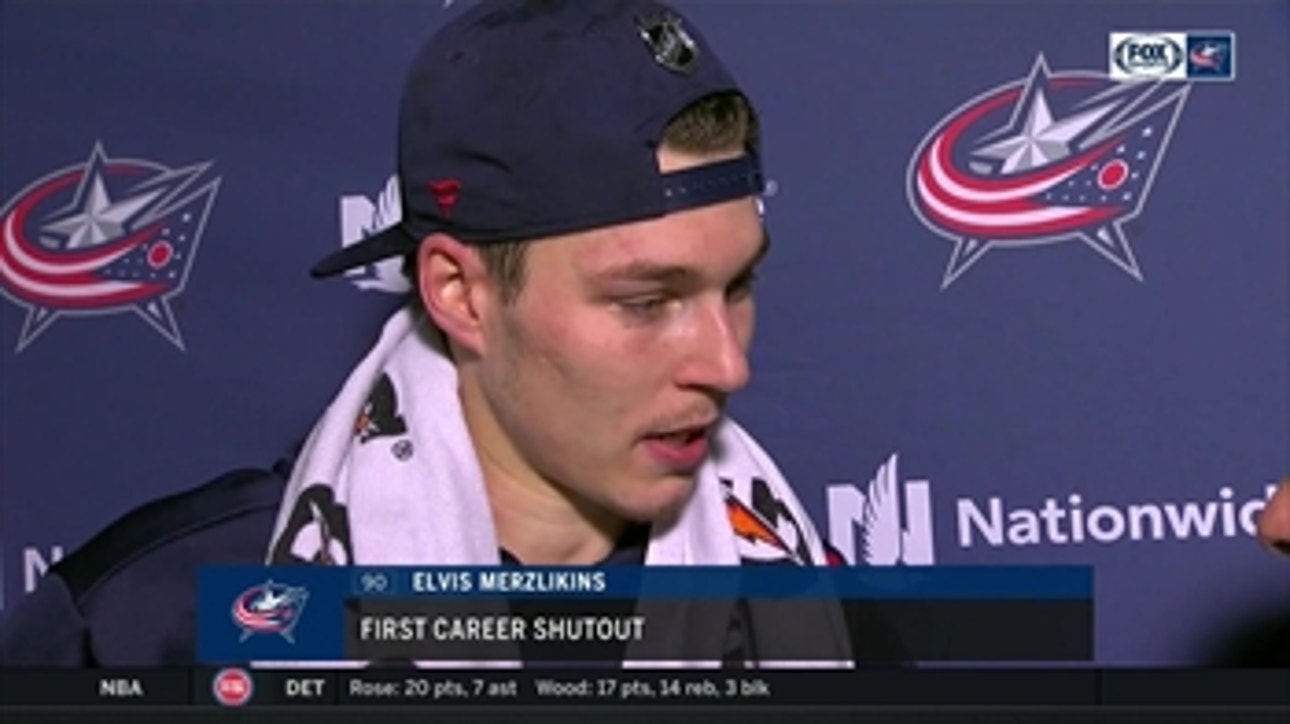 Elvis Merzļikins says his first career shutout is a dream come true